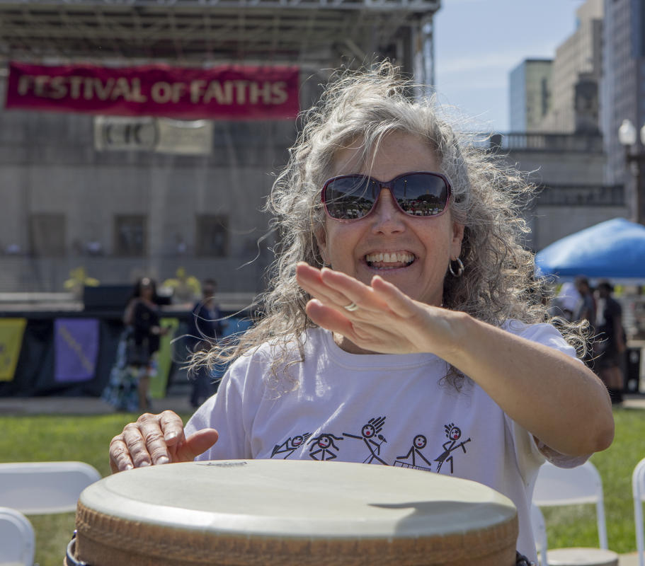 Lisa Colleen, Bongo drum leader! : Festival of Faith, Back in Person! 2022. Military Park Downtown, Indianapolis, September 18, 2022! And Festival of Faith Pre-Pandemic 2019! : BILL FOLEY 