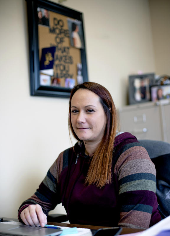 Tiffany Mack, in recovery and director Scott County office. : FIX Heartbreak and Hope inside Indiana's opioid crisis-Portraits of Recovery : BILL FOLEY 