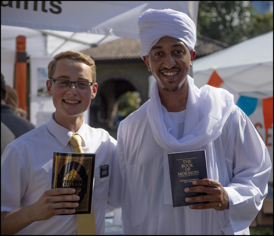 An Exchange of Ideas-Muslim and Mormon- The Holy Quran and the Bible.2022 : Festival of Faith, Back in Person! 2022. Military Park Downtown, Indianapolis, September 18, 2022! And Festival of Faith Pre-Pandemic 2019! : BILL FOLEY 