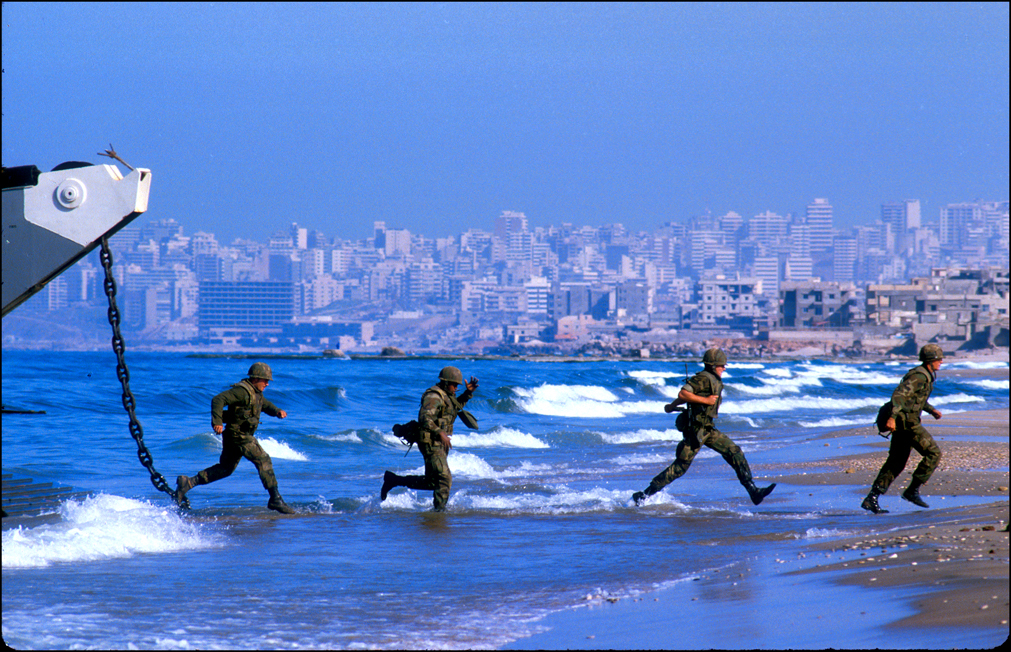 Marines come shore at Green Beach,1983. : USMC in Beirut 1982-1983 : BILL FOLEY 
