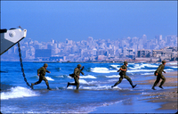 Marines come shore at Green Beach,1983. - © 2023 Bill Foley. All Rights Reserved.