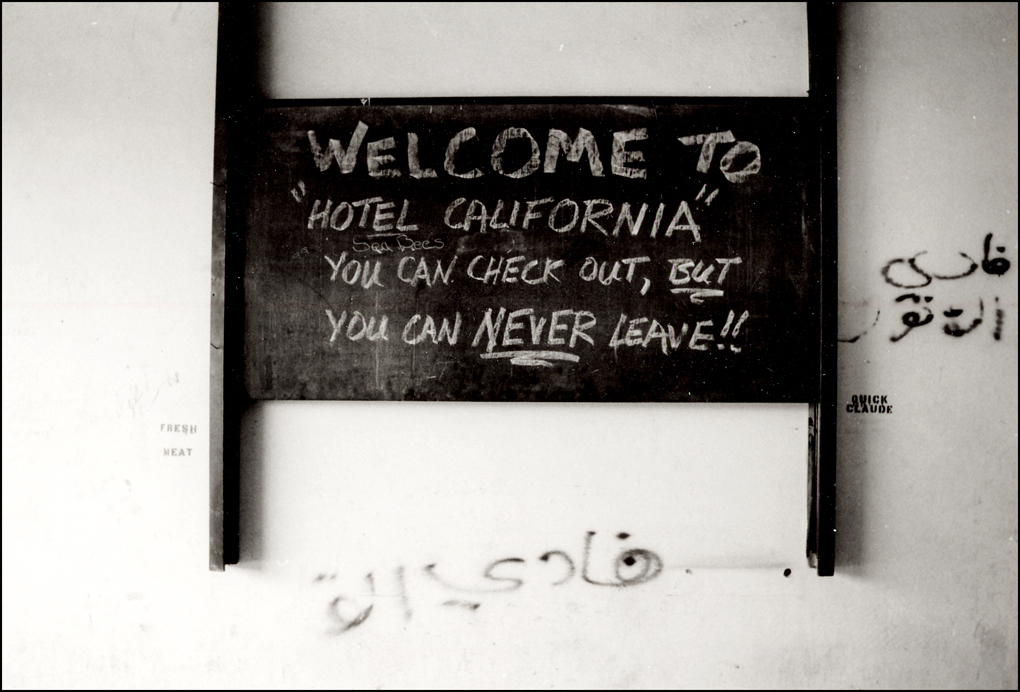 A year later, sign remains in Marine PAO office, Beirut Airport October 23,1984..
 : USMC in Beirut 1982-1983 : BILL FOLEY 