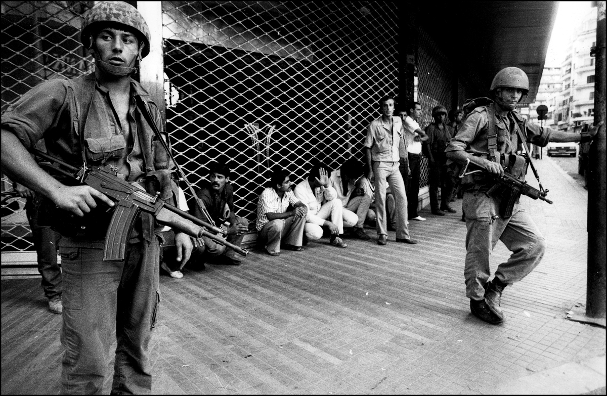Usual Suspects, Israeli soldiers detain a number of Lebanese civilians, West Beirut, September 1982 : Lebanon 1981-2008 : BILL FOLEY 