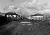 Elbasan, Albanian village main street 1992 - © 2023 Bill Foley. All Rights Reserved.
