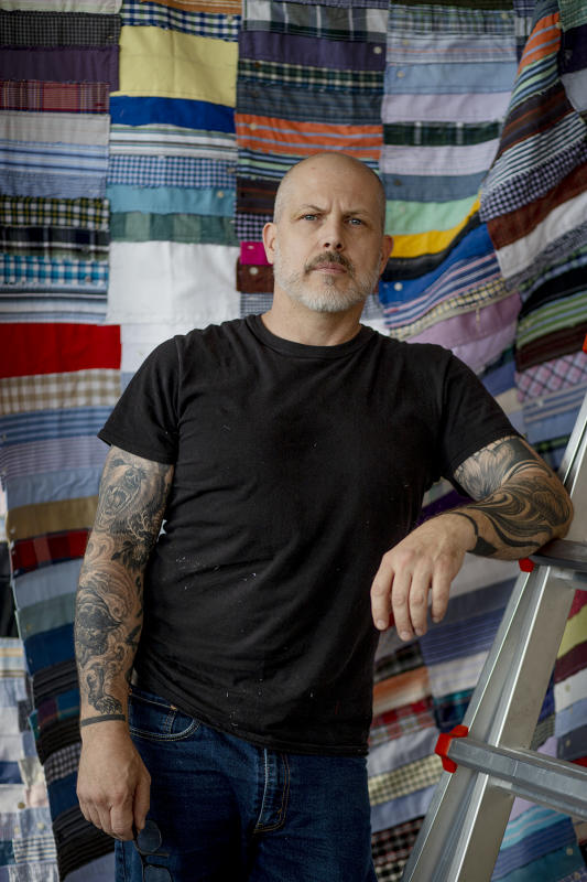 Phil Campbell, Artist, In Recovery, Peer Recovery Coach : FIX Heartbreak and Hope inside Indiana's opioid crisis-Portraits of Recovery : BILL FOLEY 