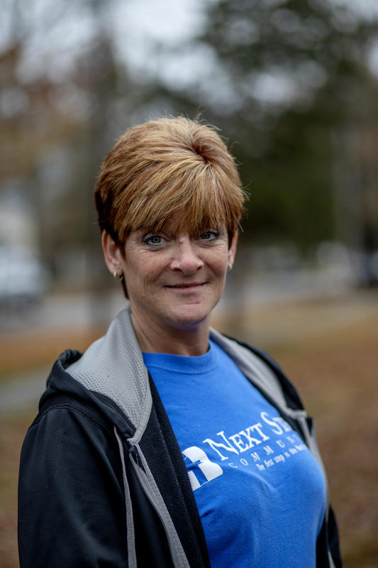 Barista in the Next Step cafe in Terre Haute. : FIX Heartbreak and Hope inside Indiana's opioid crisis-Portraits of Recovery : BILL FOLEY 