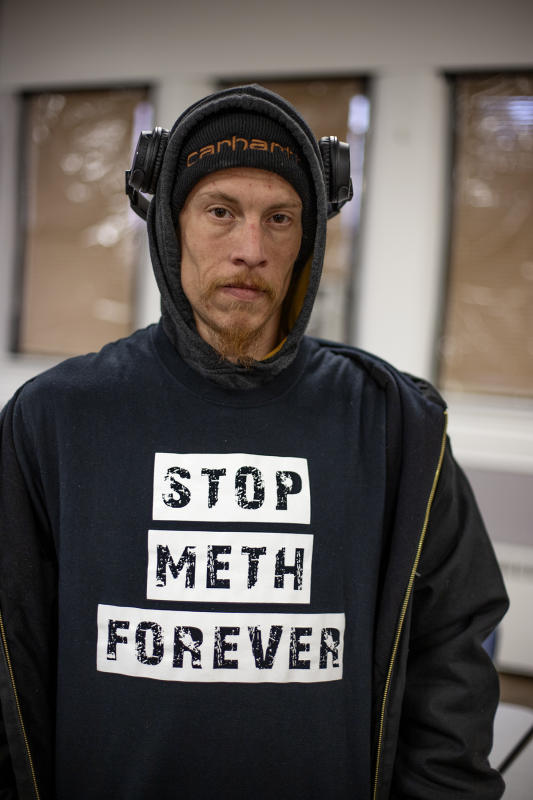 Stop Meth-sign says it all.
Next Step, Terre Haute. : FIX Heartbreak and Hope inside Indiana's opioid crisis-Portraits of Recovery : BILL FOLEY 