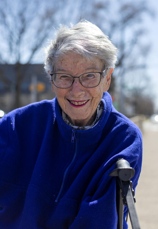 Ms. Jerry@95 all smiles in the sun.
 : Portraits  : BILL FOLEY 